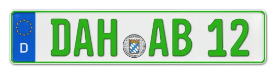 Grüne Kennzeichen DAH online bestellen