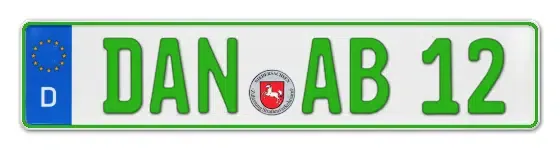 Grüne Kennzeichen DAN online bestellen