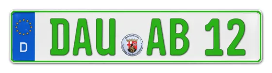 Grüne Kennzeichen DAU online bestellen