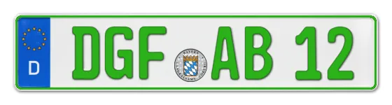 Grüne Kennzeichen DGF online bestellen