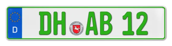 Grüne Kennzeichen DH online bestellen