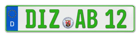 Grüne Kennzeichen DIZ online bestellen