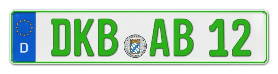 Grüne Kennzeichen DKB online bestellen