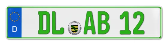 Grüne Kennzeichen DL online bestellen