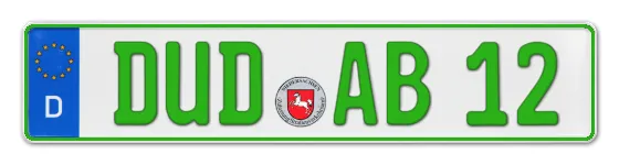 Grüne Kennzeichen DUD online bestellen