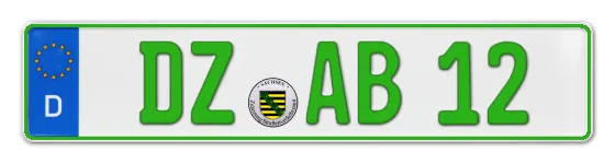 Grüne Kennzeichen DZ online bestellen