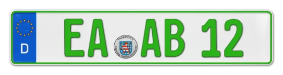 Grüne Kennzeichen EA online bestellen