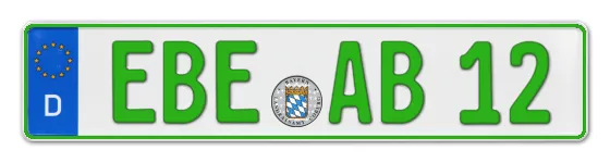Grüne Kennzeichen EBE online bestellen