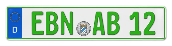 Grüne Kennzeichen EBN online bestellen
