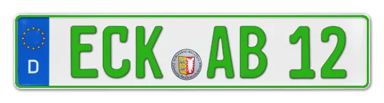 Grüne Kennzeichen ECK online bestellen