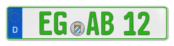 Grüne Kennzeichen EG online bestellen