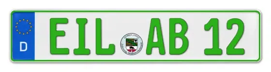 Grüne Kennzeichen EIL online bestellen