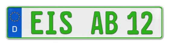 Grüne Kennzeichen EIS online bestellen