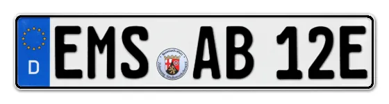 E-Kennzeichen EMS online bestellen