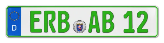 Grüne Kennzeichen ERB online bestellen