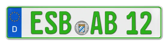Grüne Kennzeichen ESB online bestellen