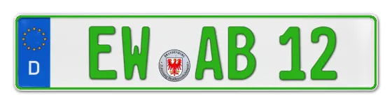 Grüne Kennzeichen EW online bestellen