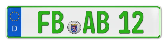Grüne Kennzeichen FB online bestellen
