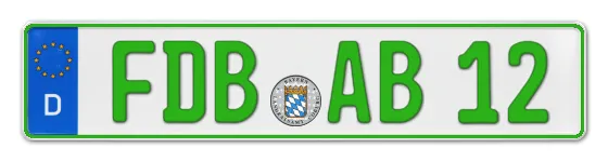 Grüne Kennzeichen FDB online bestellen