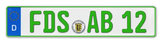 Grüne Kennzeichen FDS online bestellen