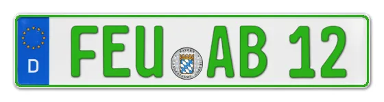 Grüne Kennzeichen FEU online bestellen