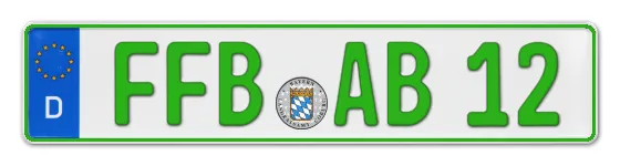 Grüne Kennzeichen FFB online bestellen