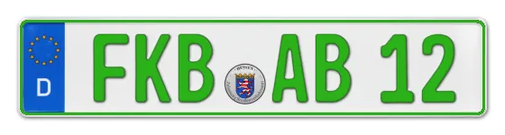 Grüne Kennzeichen FKB online bestellen