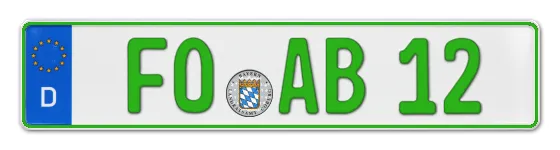 Grüne Kennzeichen FO online bestellen