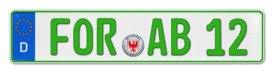 Grüne Kennzeichen FOR online bestellen