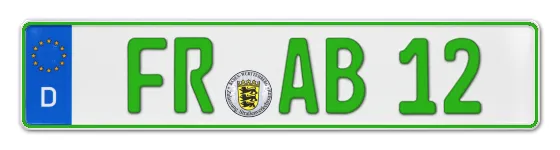 Grüne Kennzeichen FR online bestellen
