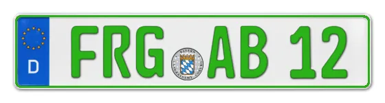 Grüne Kennzeichen FRG online bestellen