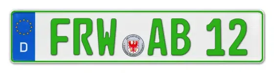 Grüne Kennzeichen FRW online bestellen