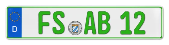 Grüne Kennzeichen FS online bestellen