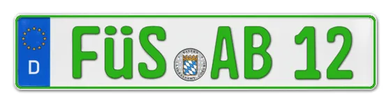 Grüne Kennzeichen FÜS online bestellen