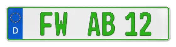 Grüne Kennzeichen FW online bestellen