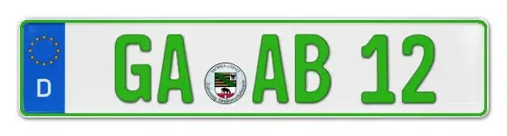 Grüne Kennzeichen GA online bestellen