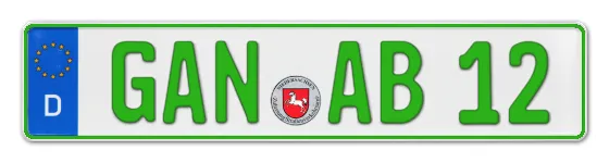Grüne Kennzeichen GAN online bestellen