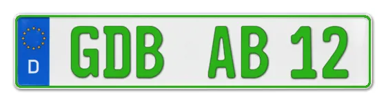 Grüne Kennzeichen GDB online bestellen
