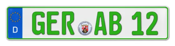 Grüne Kennzeichen GER online bestellen