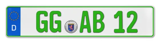 Grüne Kennzeichen GG online bestellen