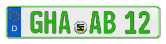 Grüne Kennzeichen GHA online bestellen