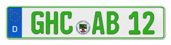 Grüne Kennzeichen GHC online bestellen