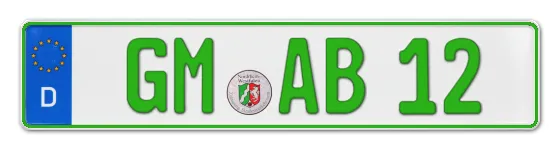 Grüne Kennzeichen GM online bestellen