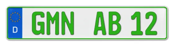 Grüne Kennzeichen GMN online bestellen