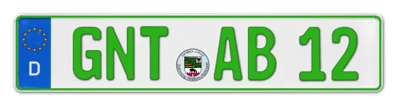 Grüne Kennzeichen GNT online bestellen