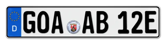 E-Kennzeichen GOAr als Wunschkennzeichen online reservieren