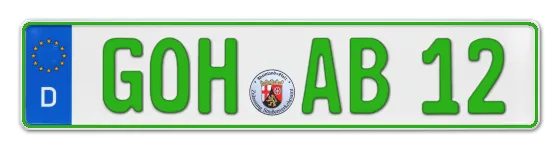 Grüne Kennzeichen GOH online bestellen