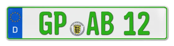 Grüne Kennzeichen GP online bestellen