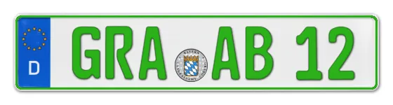 Grüne Kennzeichen GRA online bestellen