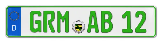 Grüne Kennzeichen GRM online bestellen